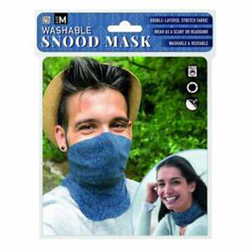 Picture of WASHABLE SNOOD MASK - BLUE PAISLEY